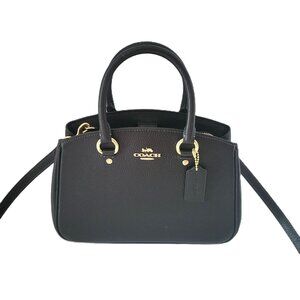 Coach CAL54 Refined Pebbled Leather Savannah Small Carryall Bag Handbag Black